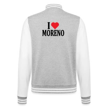 t-shirt j’aime Moreno t-shirt idée cadeau - Veste Teddy - gris chiné / blanc - Dos - Marisol (170cm)