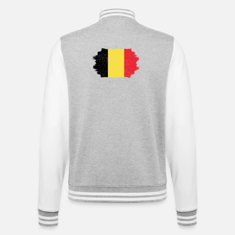 Drapeau belge coup de pinceau - Veste Teddy - gris chiné / blanc