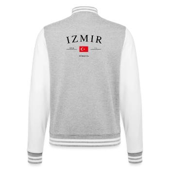 Izmir Turquie – Souvenir et cadeau de vacances - Veste Teddy - gris chiné / blanc - Dos - Marisol (170cm)