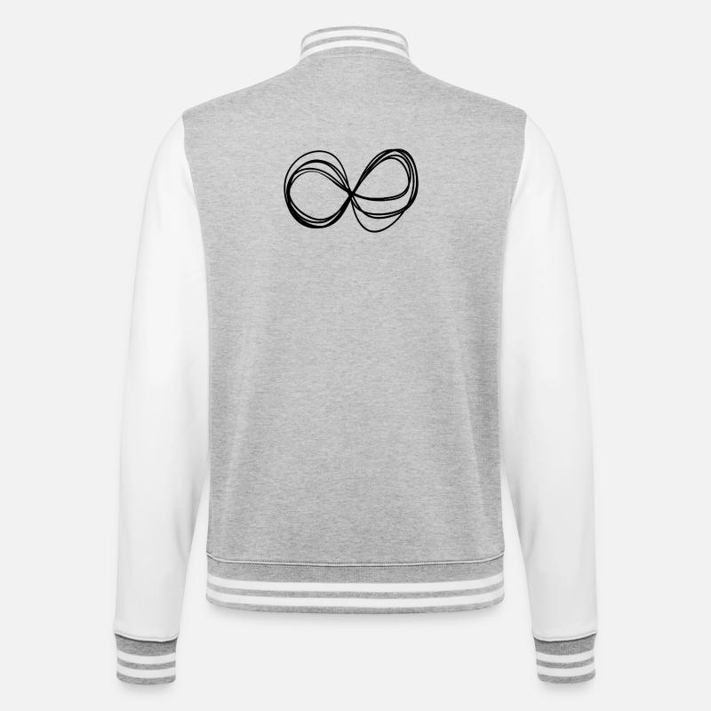 Abstrakt, unendlich, unendlich, immer anders - College-Sweatjacke - Grau meliert/Weiß