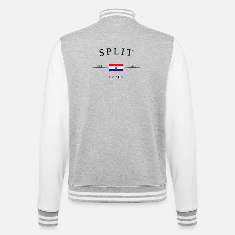 Split Kroatien – Urlaub Souvenir & Geschenk - College-Sweatjacke - Grau meliert/Weiß