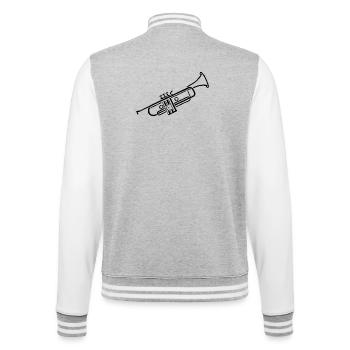 Trompete Skizze Geschenk für Trompeter - College-Sweatjacke - Grau meliert/Weiß - Hinten - Marisol (170cm)