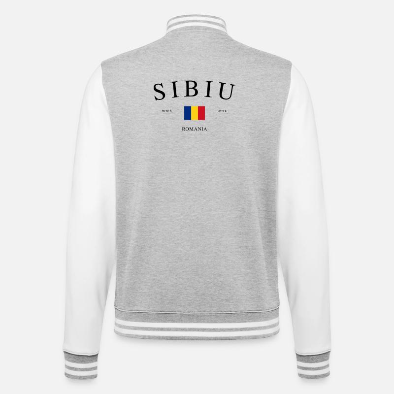 Sibiu Romania – Holiday Souvenir & Gift - College Sweat Jacket - heather grey/white