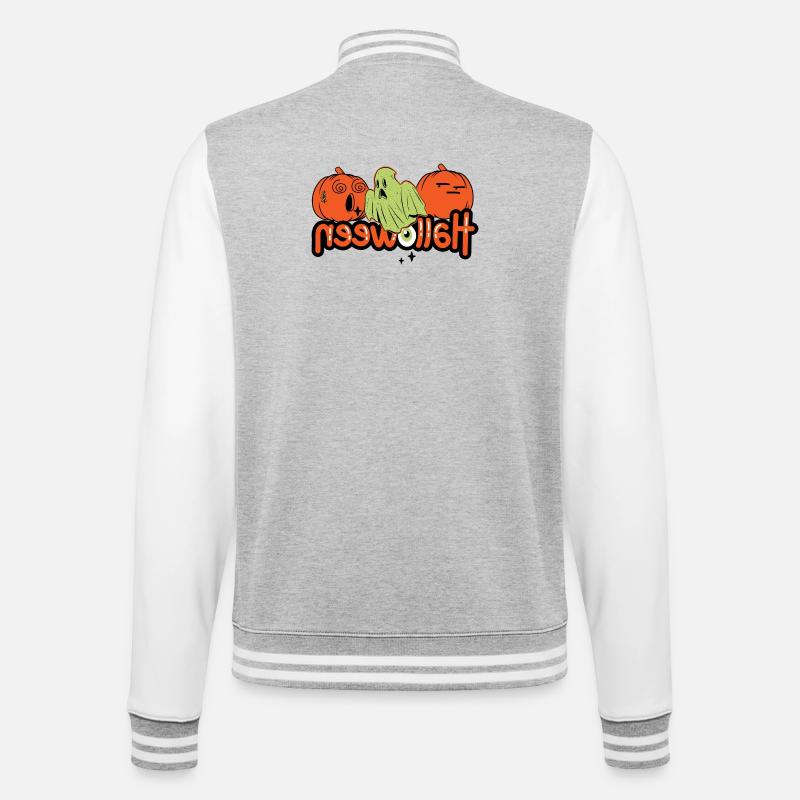 GHOST - Veste Teddy - gris chiné / blanc