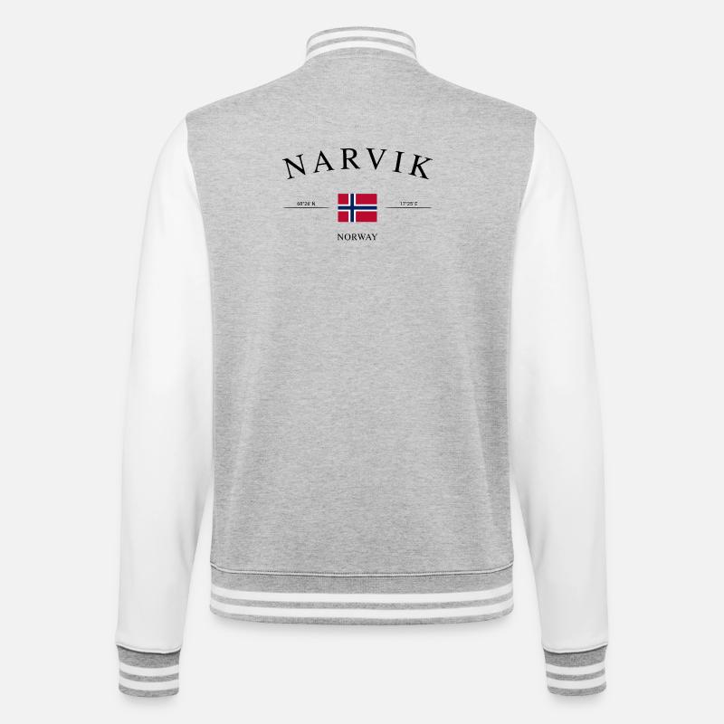 Narvik Norway – Holiday Souvenir & Gift - College Sweat Jacket - heather grey/white