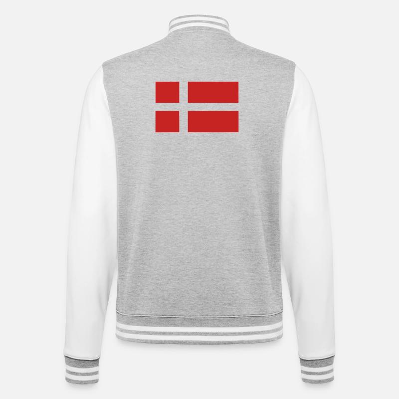 Drapeau du Danemark - Veste Teddy - gris chiné / blanc