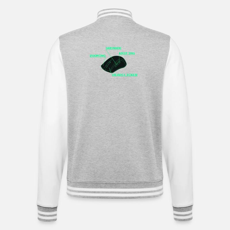 Headclicker Gaming Blueprint Neon Design - Veste Teddy - gris chiné / blanc
