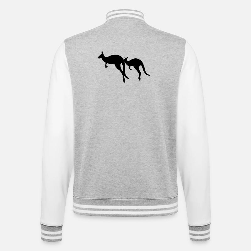 Kangaroo - College Sweat Jacket - heather grey/white