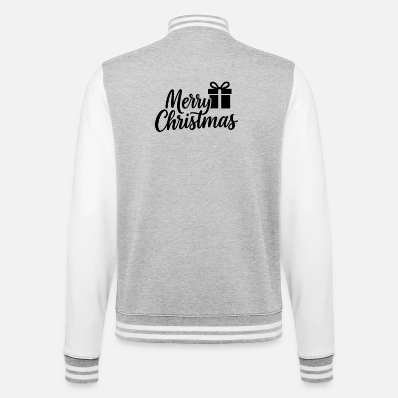 Lettrage Joyeux Noël avec boîte cadeau - Veste Teddy - gris chiné / blanc