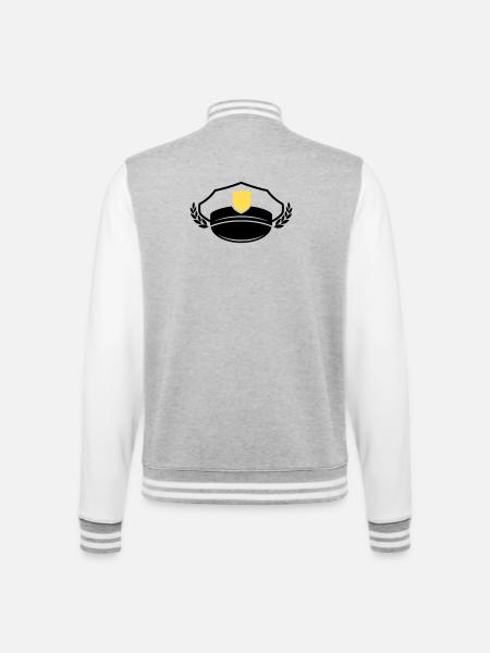 Police Cap & Badge | Honor & Respect - College Sweat Jacket - heather grey/white
