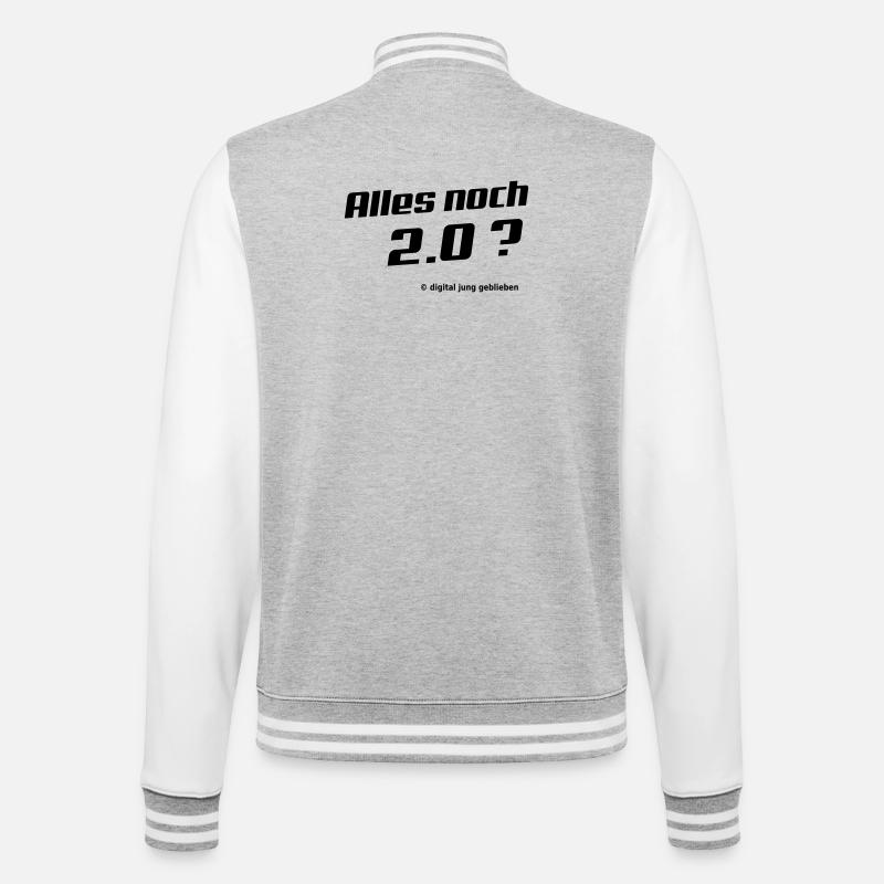 Everything still 2.0 - College Sweat Jacket - heather grey/white