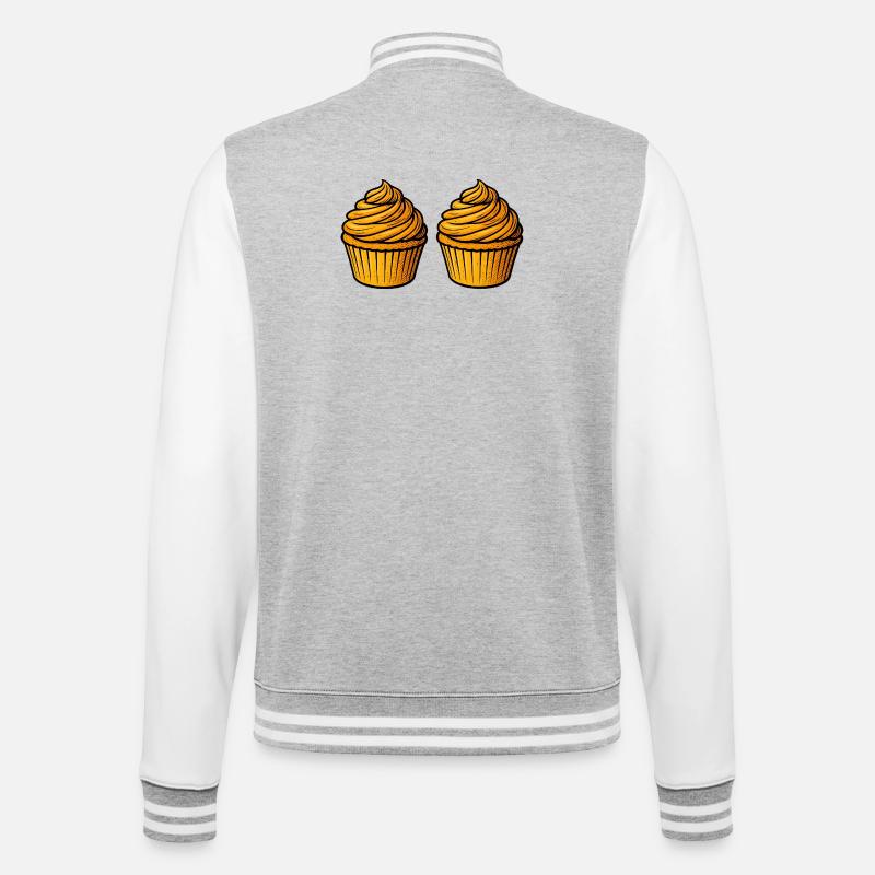 Cupcake Backen Comic - College-Sweatjacke - Grau meliert/Weiß