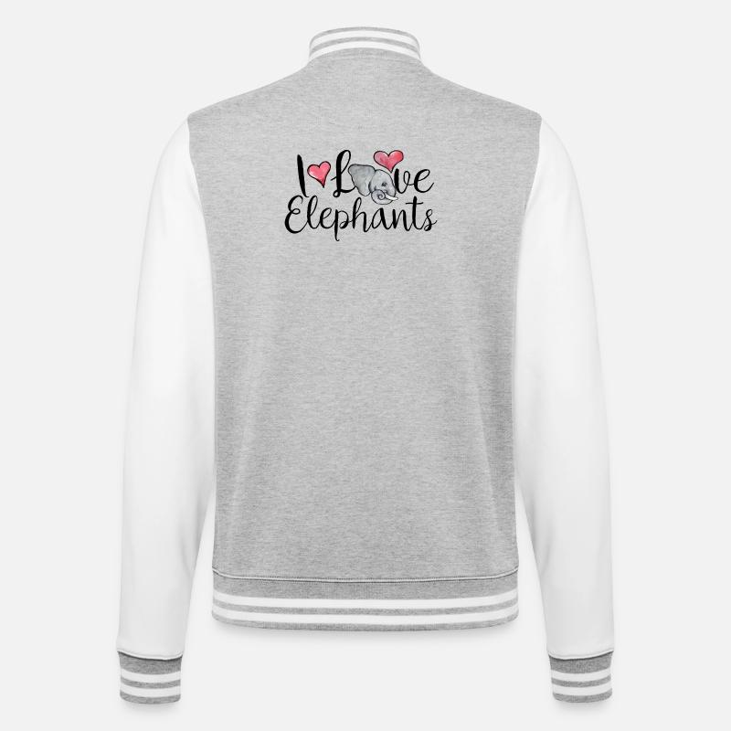 Aquarell Elefantenherzen - College-Sweatjacke - Grau meliert/Weiß