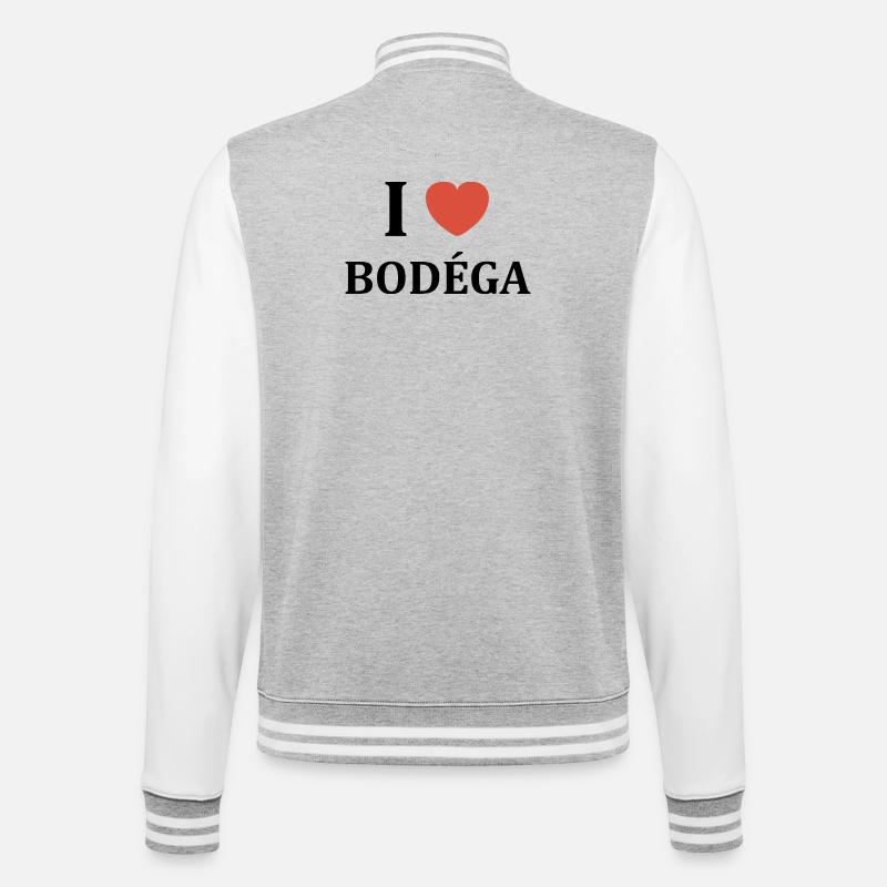 Bodega - College Sweat Jacket - heather grey/white