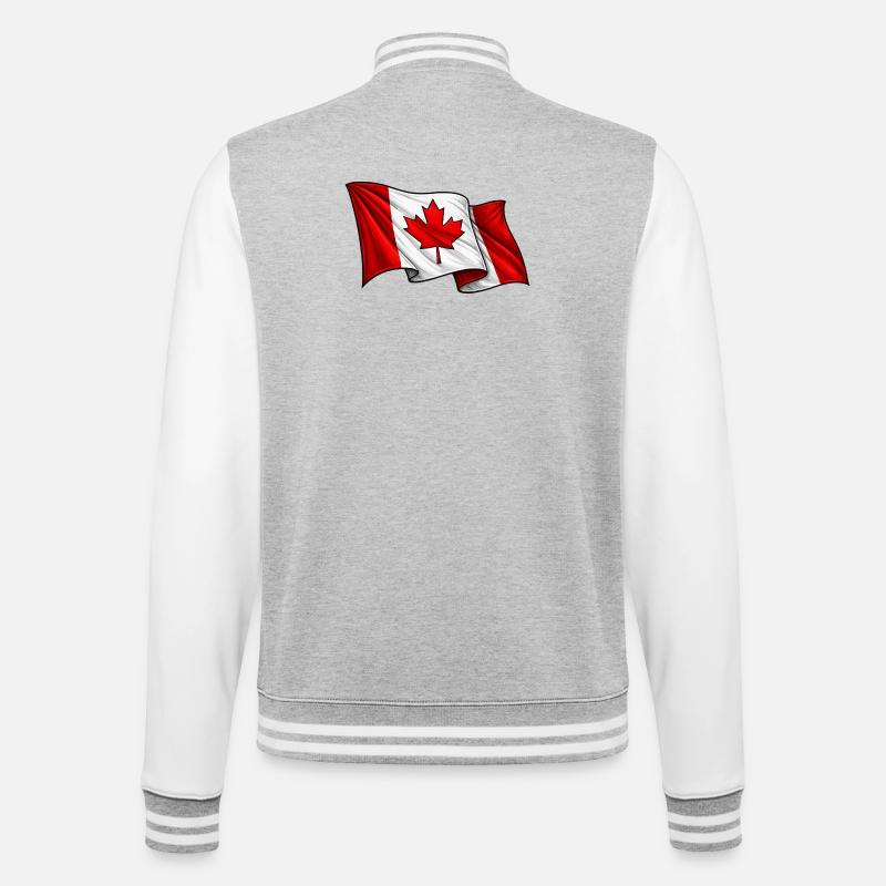 Canada Drapeau canadien - Veste Teddy - gris chiné / blanc