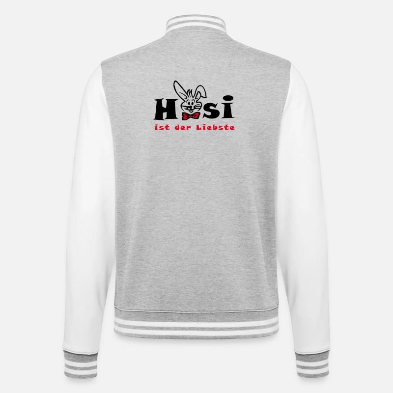 Bunny is the dearest Easter - College Sweat Jacket - heather grey/white