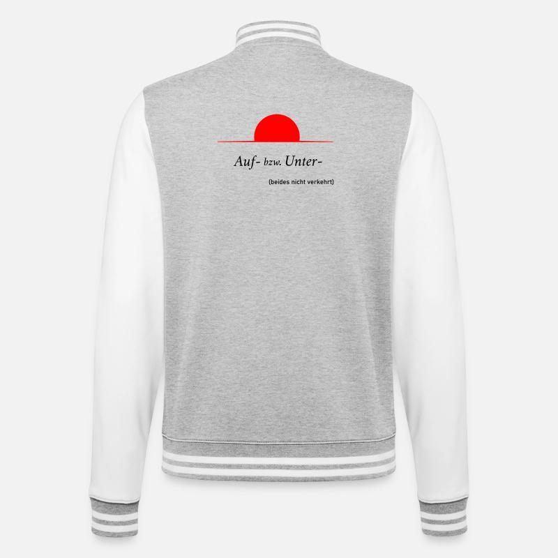 Auf oder Unter - College-Sweatjacke - Grau meliert/Weiß