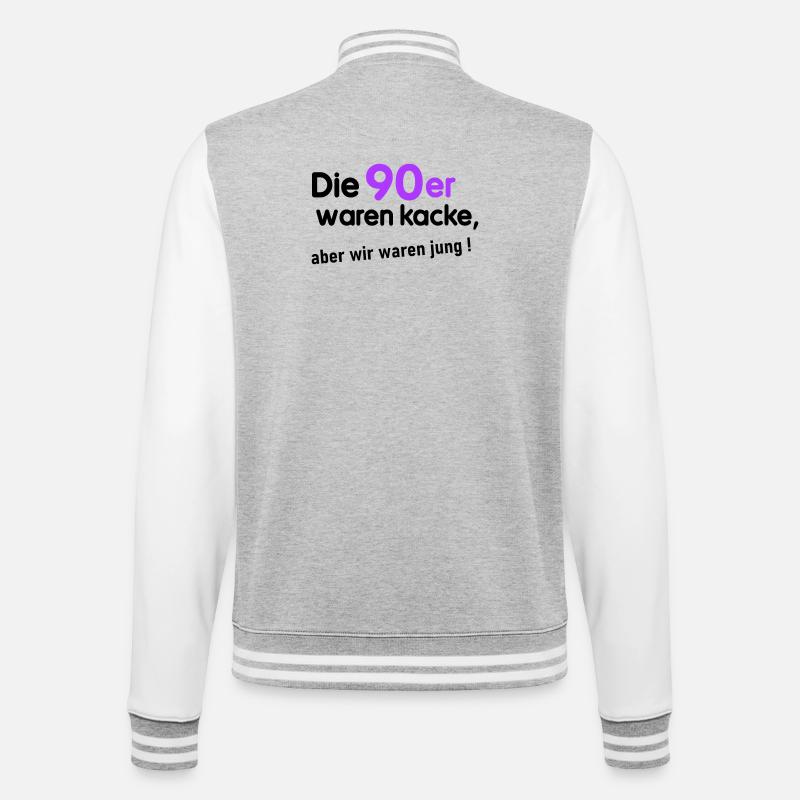 90er waren kacke - College-Sweatjacke - Grau meliert/Weiß