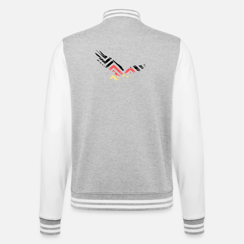 Abstract Eagle Germany Fan - College Sweat Jacket - heather grey/white