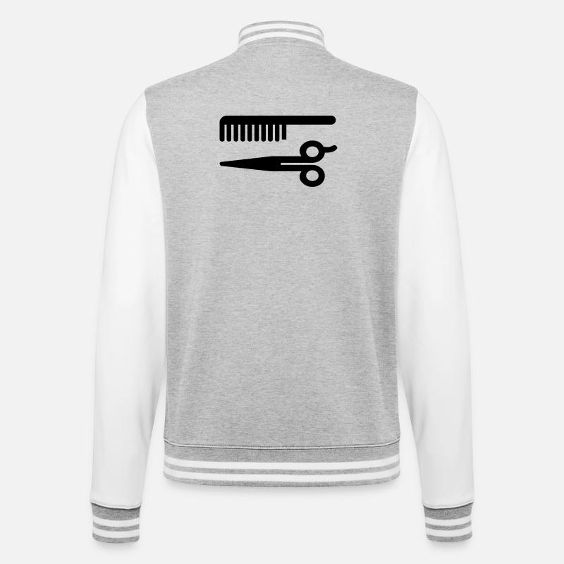 coiffeur - Veste Teddy - gris chiné / blanc