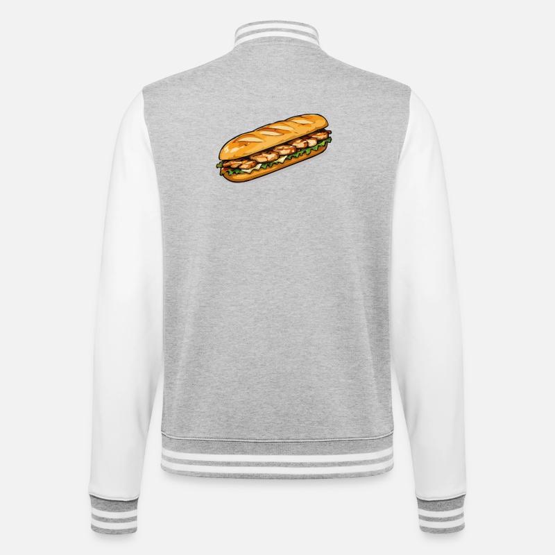 Sous-art du poulet grillé - Veste Teddy - gris chiné / blanc