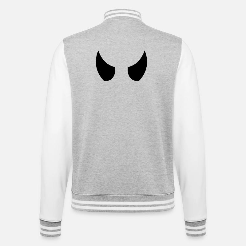 Devil Horns - College Sweat Jacket - heather grey/white
