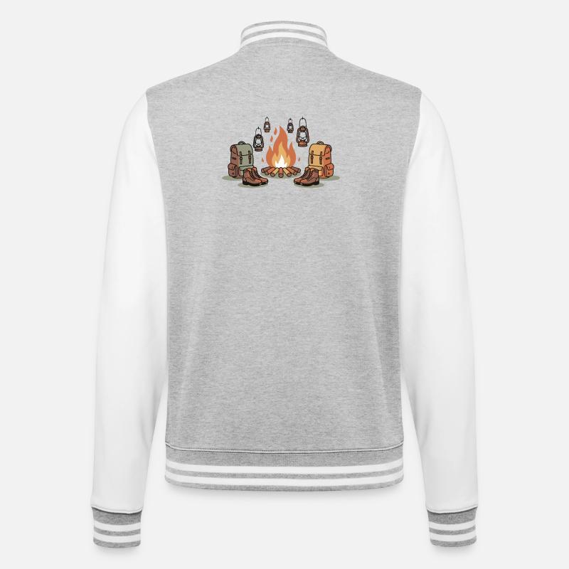 Campfire Night Gear - College Sweat Jacket - heather grey/white