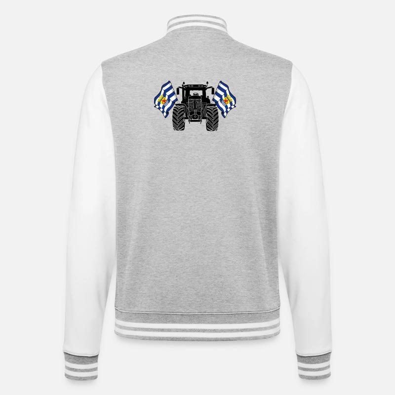 Zeeland_Tractor_Pride - College Sweat Jacket - heather grey/white