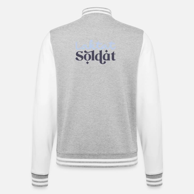 Motif du soldat lactate - Veste Teddy - gris chiné / blanc