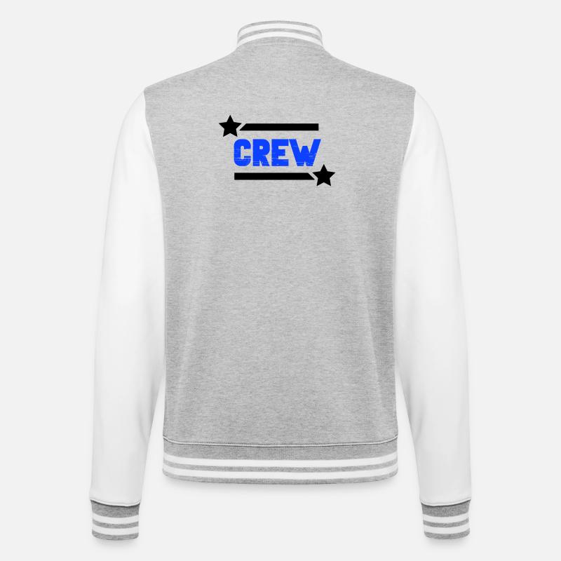 crew_-2- - College Sweat Jacket - heather grey/white