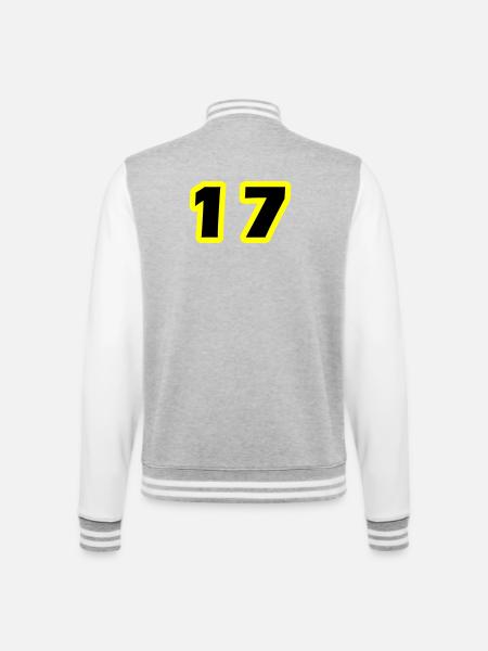 17 Number Symbol - College Sweat Jacket - heather grey/white
