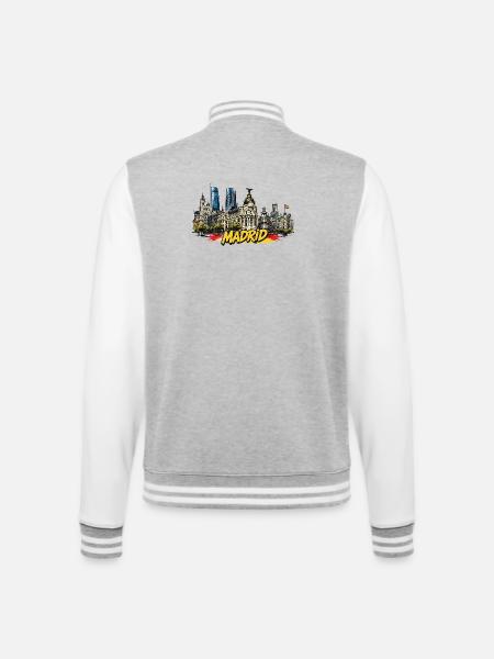 Madrid Graffiti Skyline - College Sweat Jacket - heather grey/white
