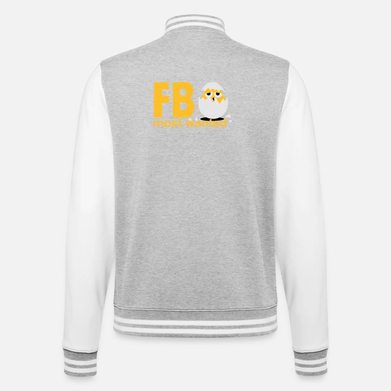 most wanted chick egg - College Sweat Jacket - heather grey/white