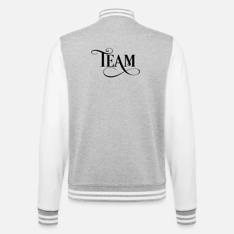 équipe - Veste Teddy - gris chiné / blanc