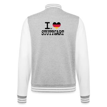 J'aime Stuttgart - Veste Teddy - gris chiné / blanc - Dos - Marisol (170cm)