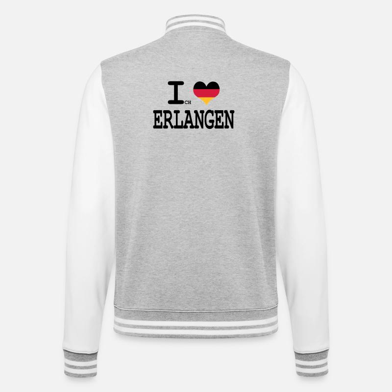 ich liebe erlangen - College-Sweatjacke - Grau meliert/Weiß