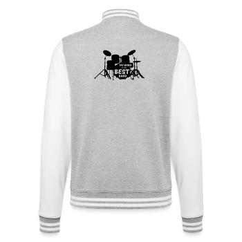 Best Band Musik Musiker Schlagzeug Spruch Geschenk - College-Sweatjacke - Grau meliert/Weiß - Hinten - Marisol (170cm)