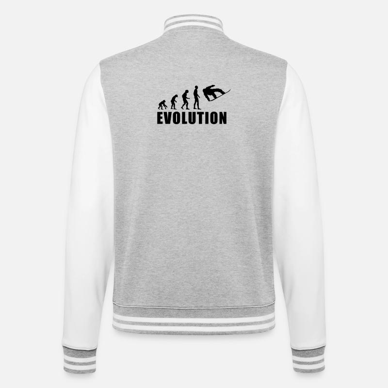 EVOLUTION SNOWBOARD Neige Hiver Cadeau - Veste Teddy - gris chiné / blanc