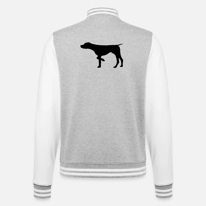 German Shorthaired Pointer - College Sweat Jacket - heather grey/white