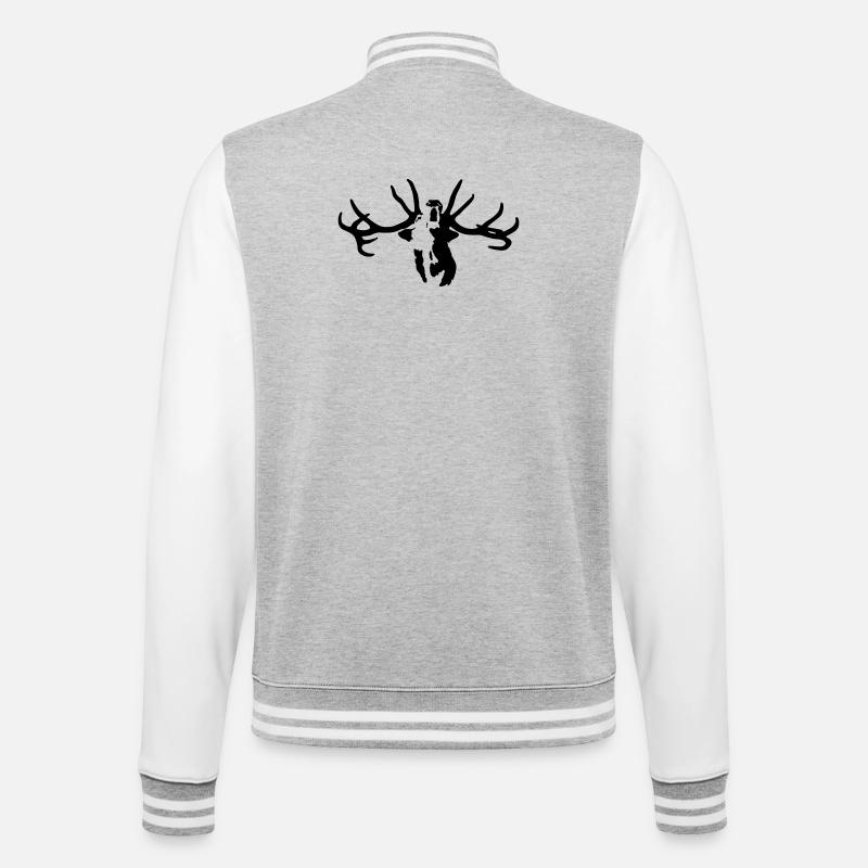 cerf - Veste Teddy - gris chiné / blanc