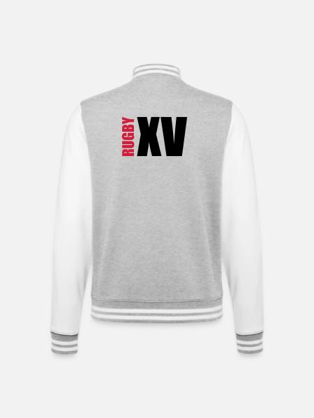 Rugby - College Sweat Jacket - heather grey/white