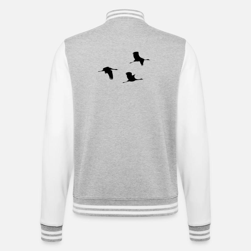 Flying Cranes Vector - College Sweat Jacket - heather grey/white