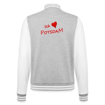 J’adore Potsdam - Veste Teddy - gris chiné / blanc - Dos - Marisol (170cm)
