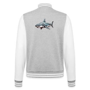 Marée de requin - Veste Teddy - gris chiné / blanc - Dos - Marisol (170cm)