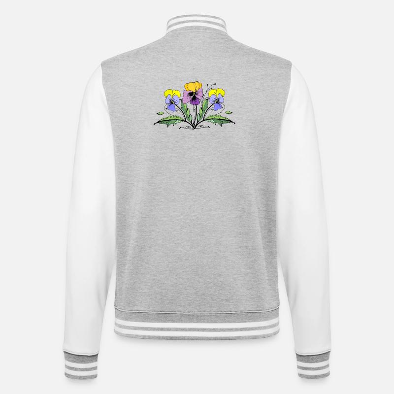 Fleur - Veste Teddy - gris chiné / blanc
