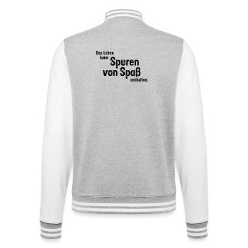 Spuren von Spass - College-Sweatjacke - Grau meliert/Weiß - Hinten - Marisol (170cm)