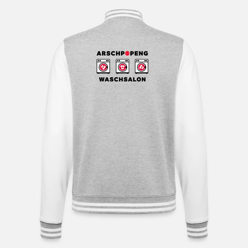Arschpopeng Laundromat - College Sweat Jacket - heather grey/white