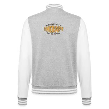 Rowing is my therapy - Rudern ist meine Therapie - College Sweat Jacket - heather grey/white - Back - Marisol (170cm)