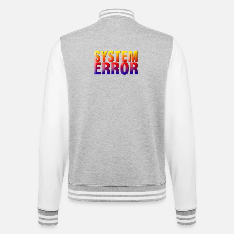 System Error Gradient - College-Sweatjacke - Grau meliert/Weiß