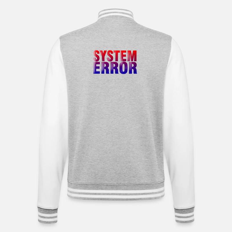 Systemfehler Gradient Typo - College-Sweatjacke - Grau meliert/Weiß